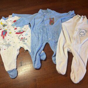 Lot of 3 Vintage Baby Footies - Newborn
